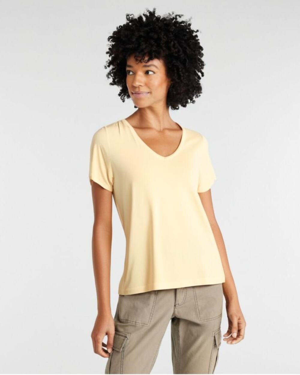L.L. Bean Yellow Pima Cotton Tee Short-Sleeve Crewneck Medium